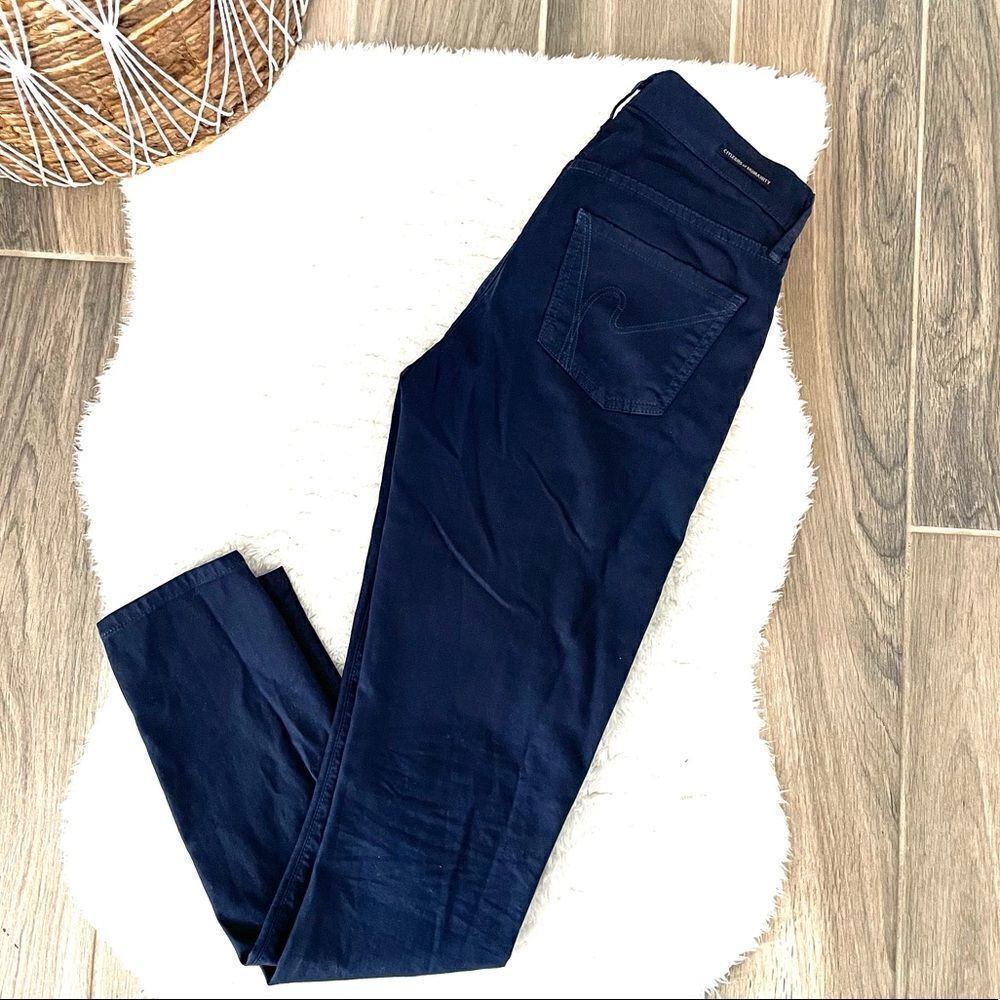 Citizens Of Humanity Thompson Mid Rise Cropped Skinny Navy Blue Jeans Size 25